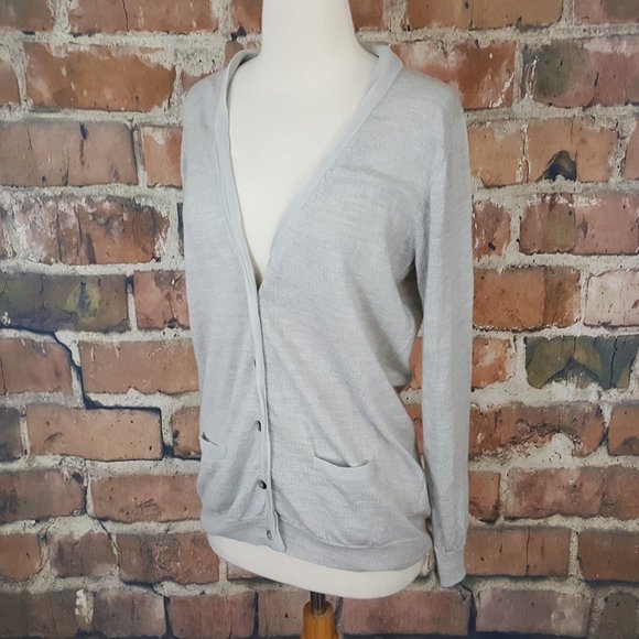 BODEN Gray light wool silk cardigan sweater 10 - Picture 3 of 5